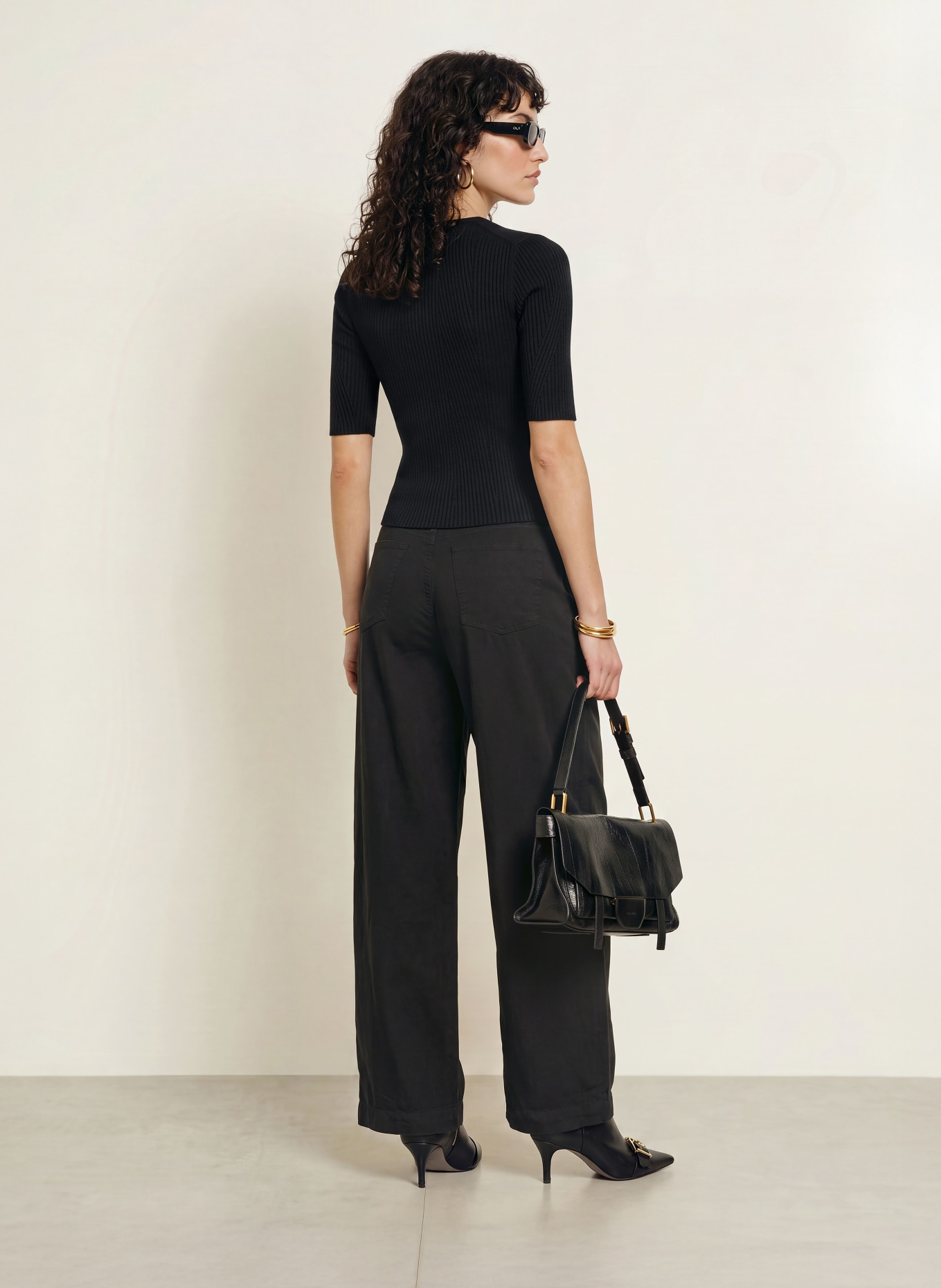 ALLSAINTS Gebreid shirt CRUZ HALLY: ZWART