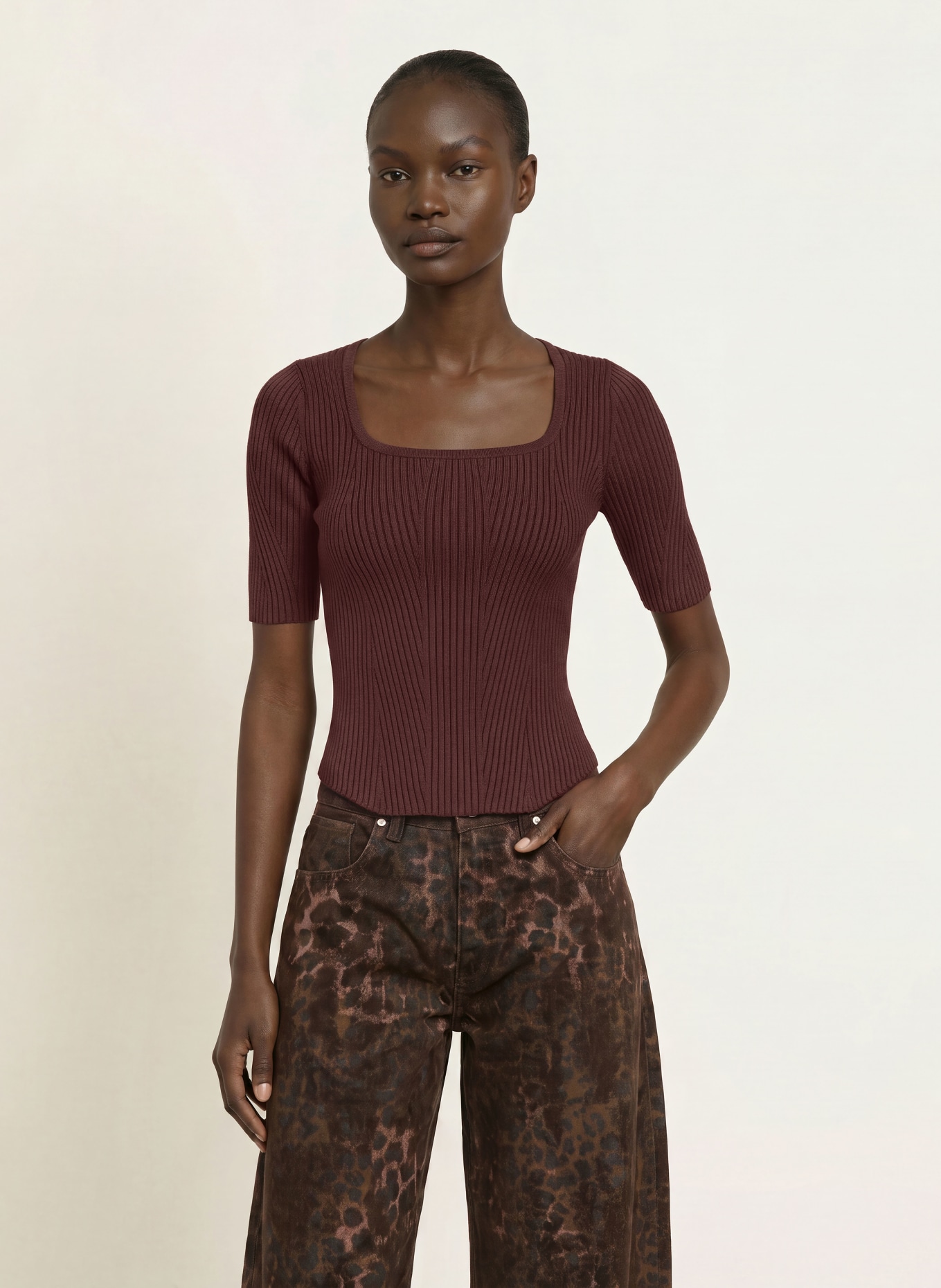 ALLSAINTS Gebreid shirt CRUZ HALLY: BRUIN