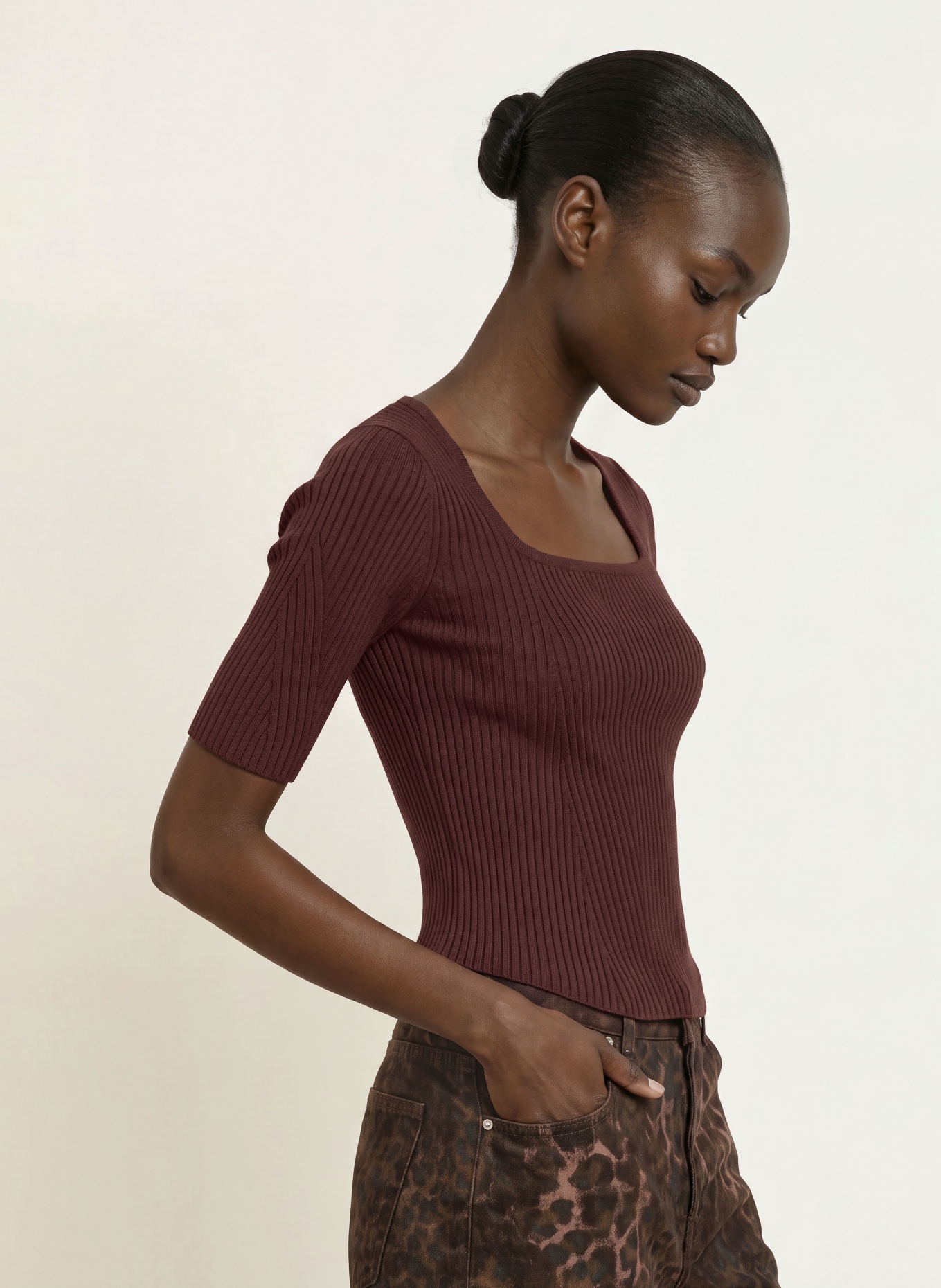 ALLSAINTS Gebreid shirt CRUZ HALLY: BRUIN