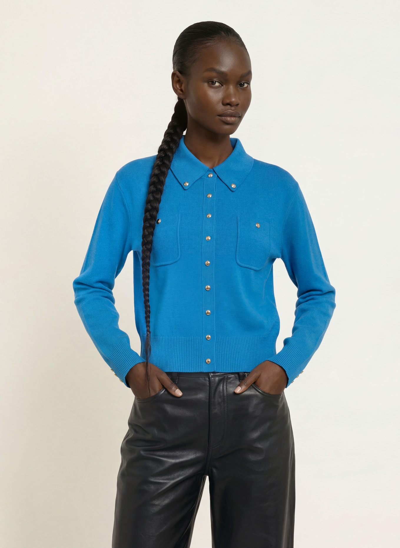 SANDRO Strickjacke: BLAU