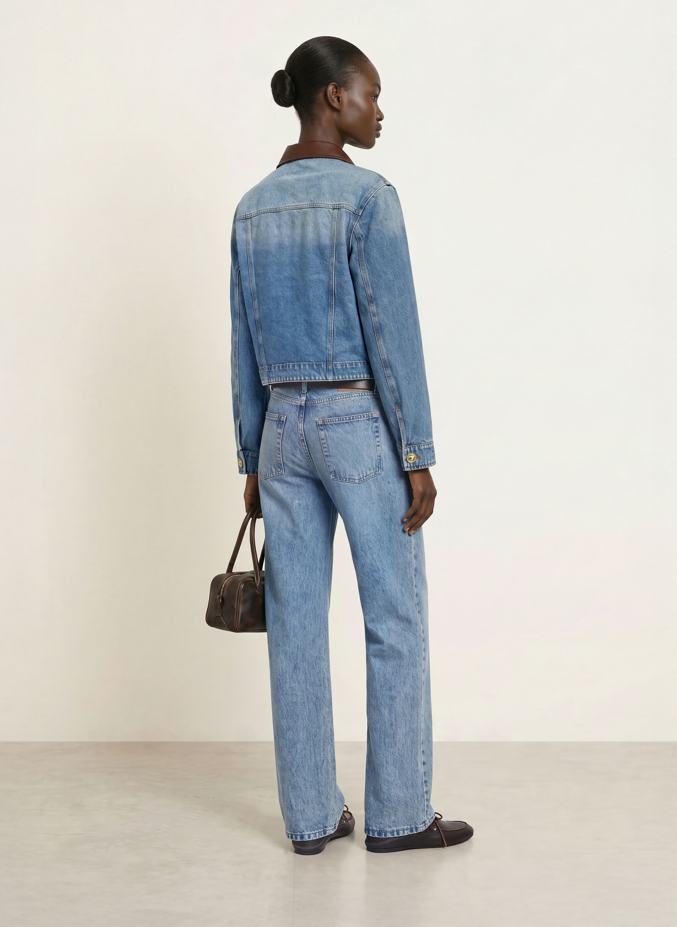 SANDRO Jeansjacke mit Leder: 4785 BLUE JEAN