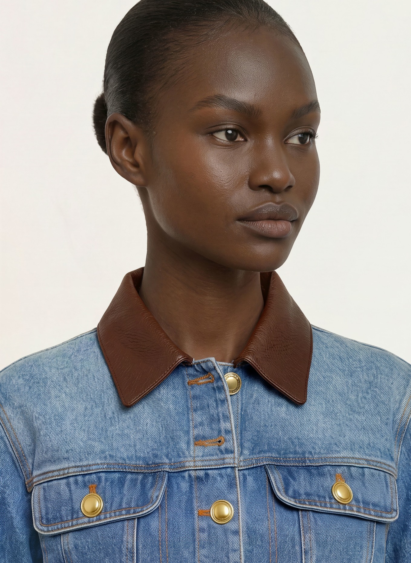 SANDRO Jeansjacke mit Leder: 4785 BLUE JEAN