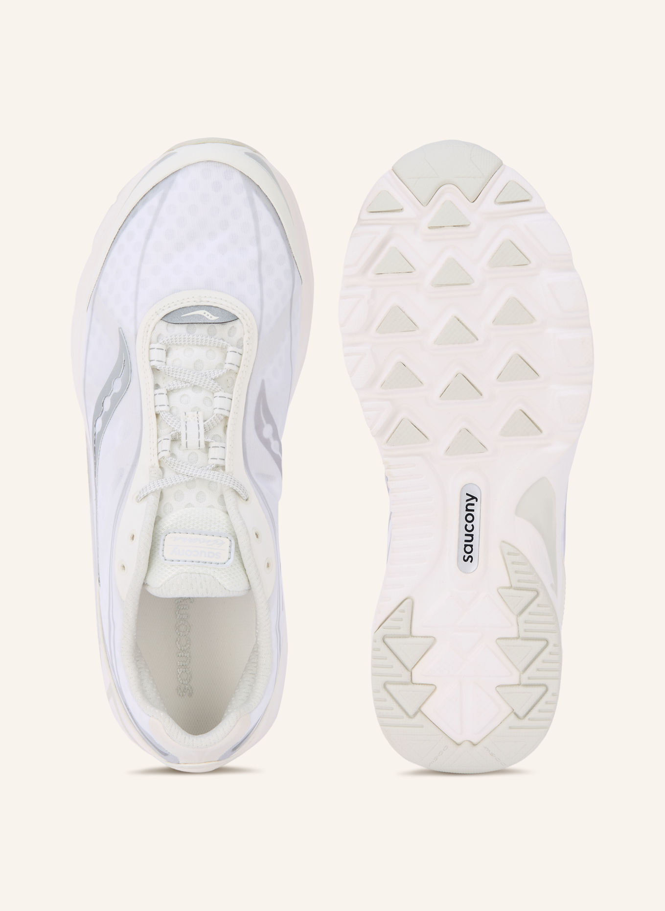 saucony KINVARA 1 Sneakers: WHITE / CREAM