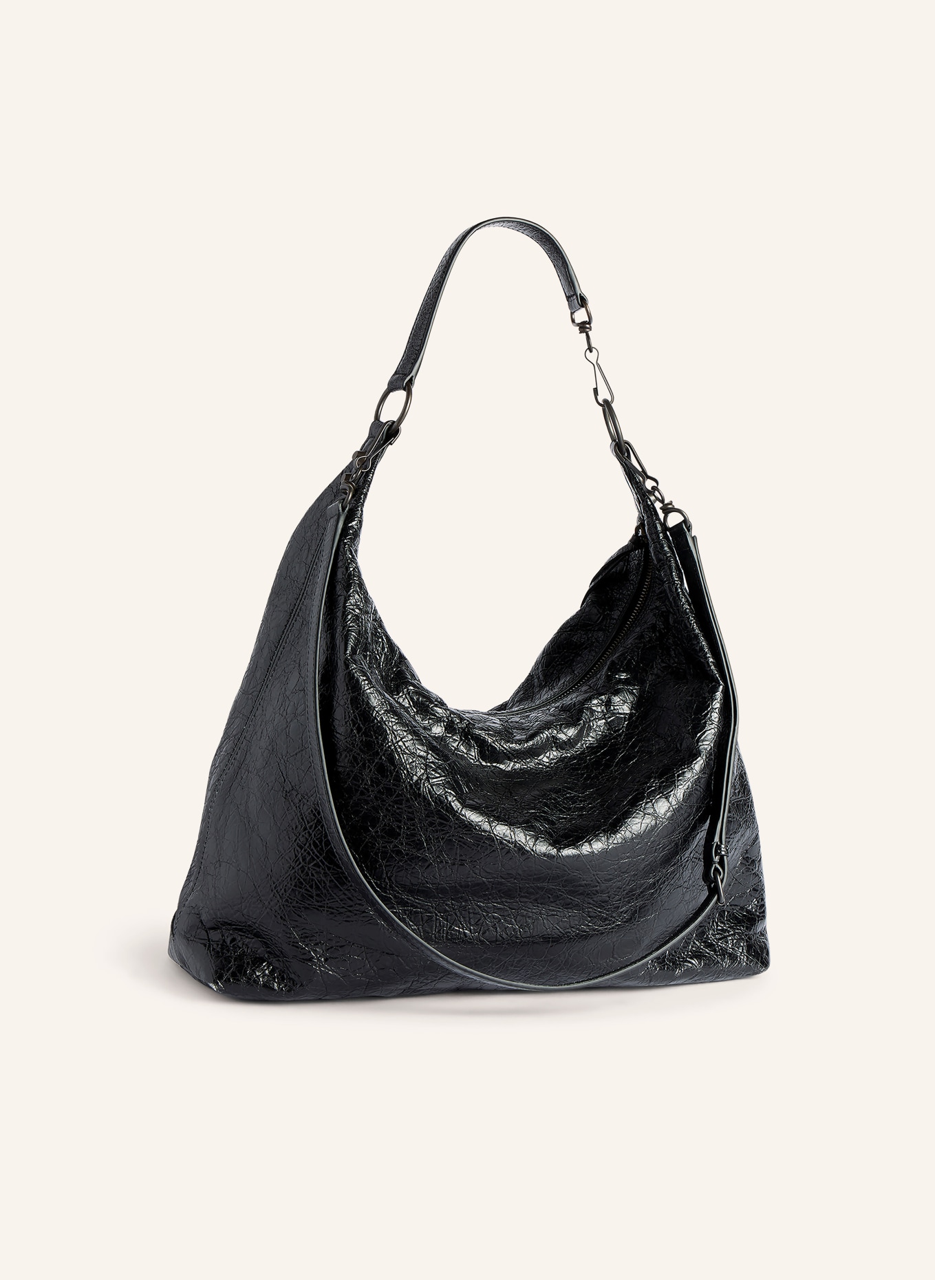 BALENCIAGA Beuteltasche LE CITY MEDIUM mit Nieten: SCHWARZ