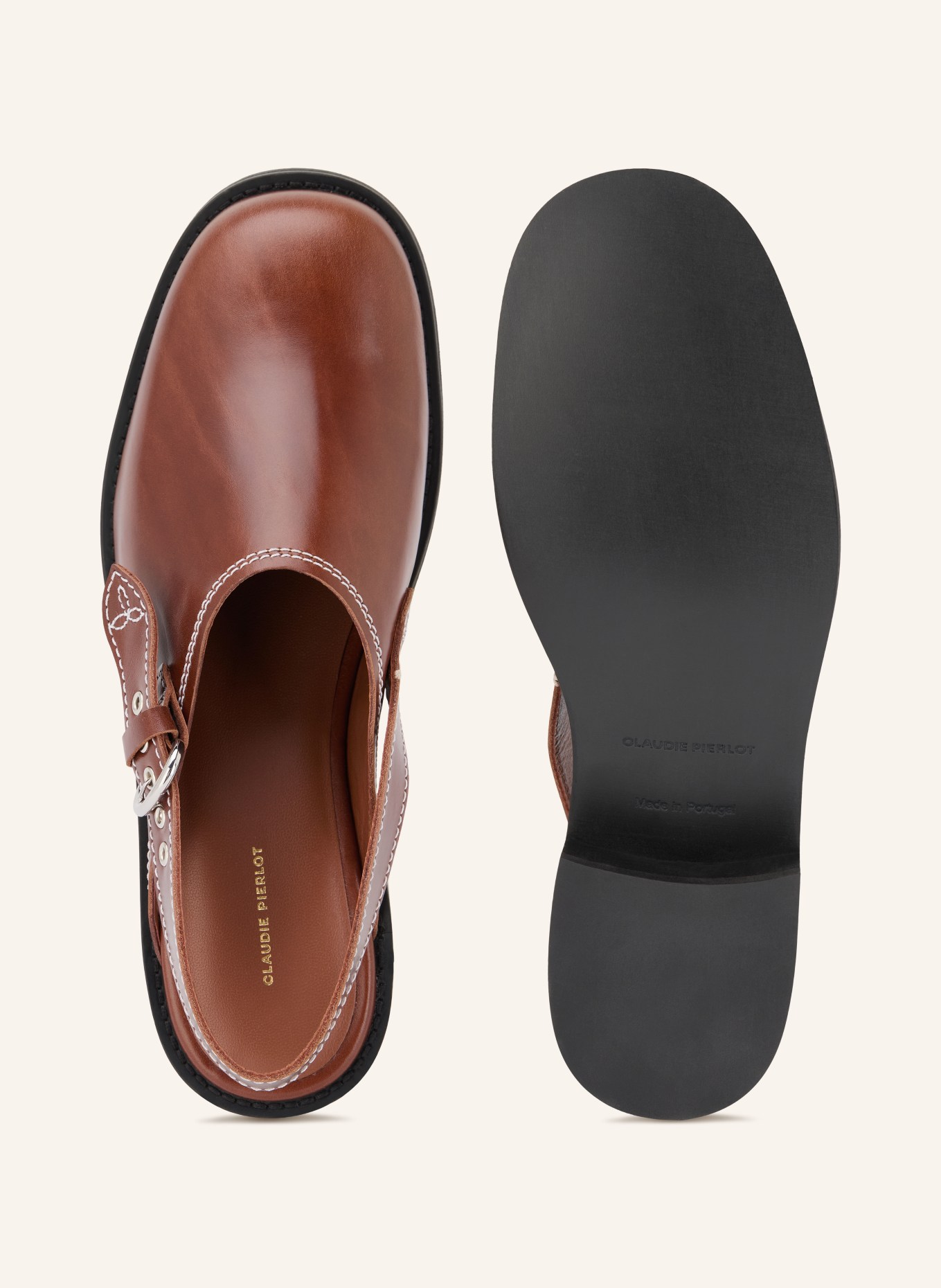 CLAUDIE PIERLOT Czółenka typu slingback: BRĄZOWY