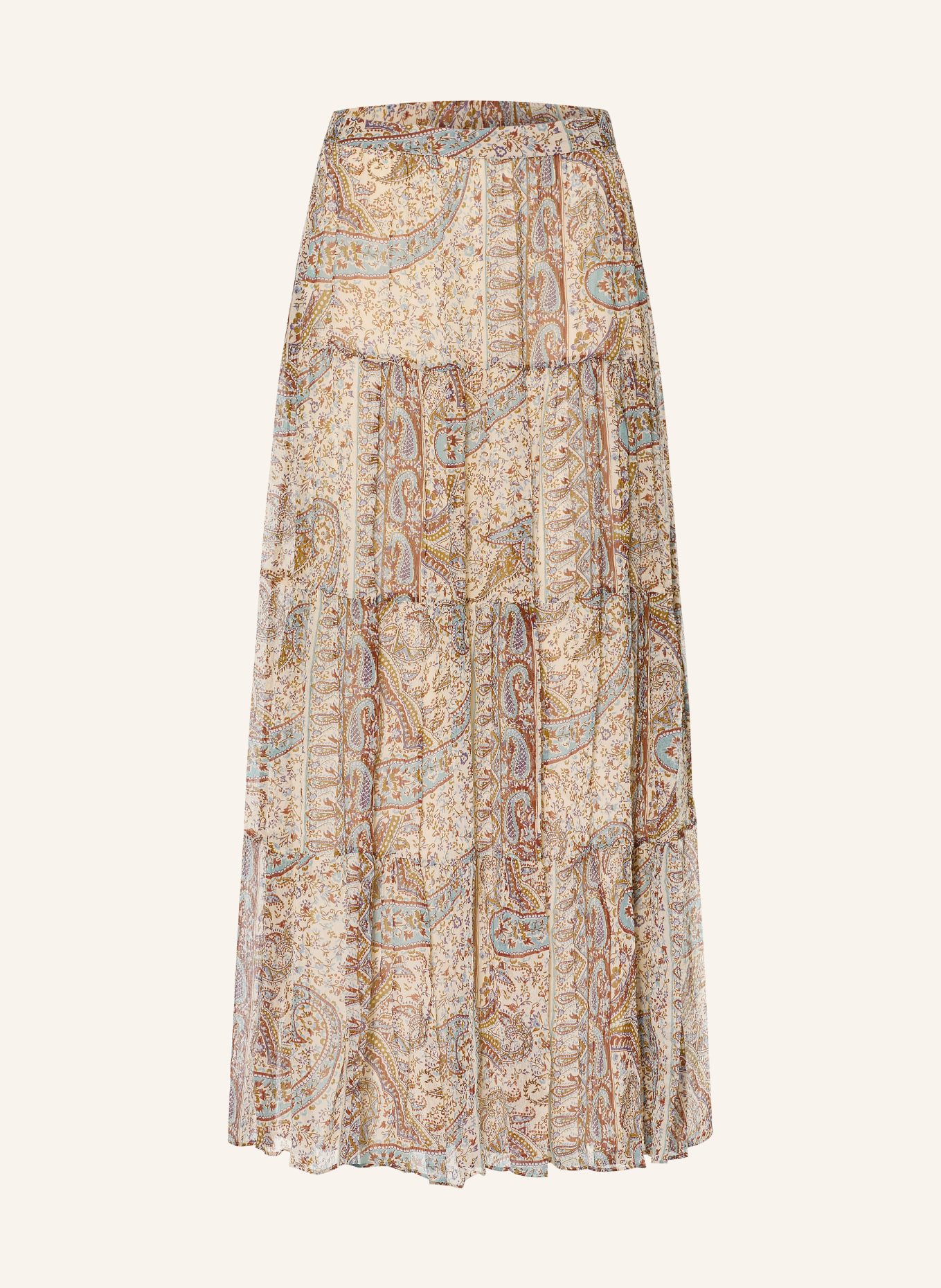 ba&sh Rock CALI mit Plissees: HELLBLAU / BRAUN / BEIGE