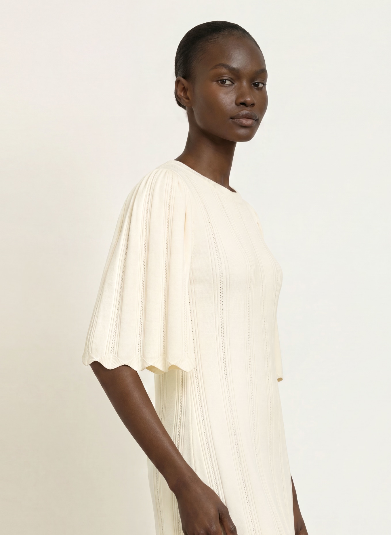 ba&sh Strickkleid SELINE mit 3/4-Arm: CREME