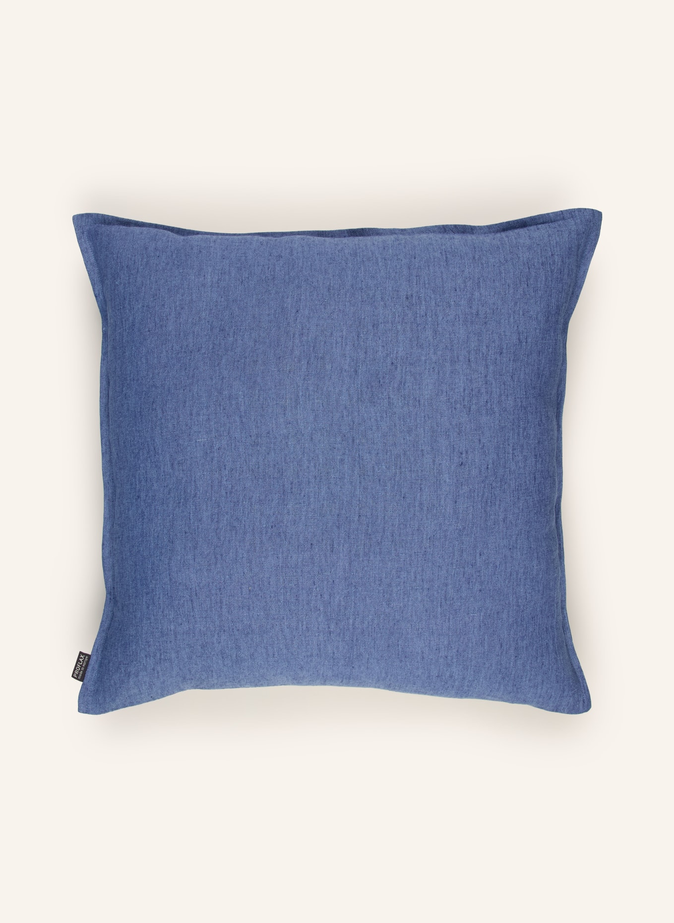 PROFLAX Housse de coussin décorative en lin: BLEU