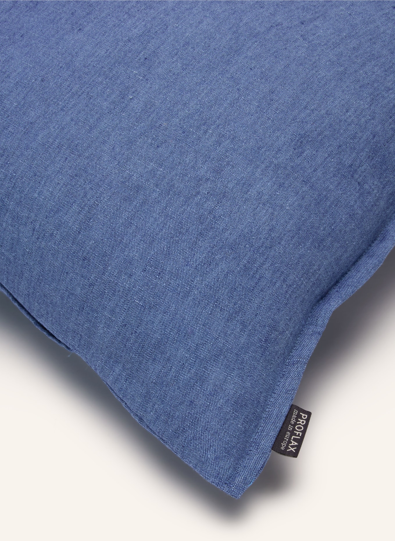PROFLAX Housse de coussin décorative en lin: BLEU