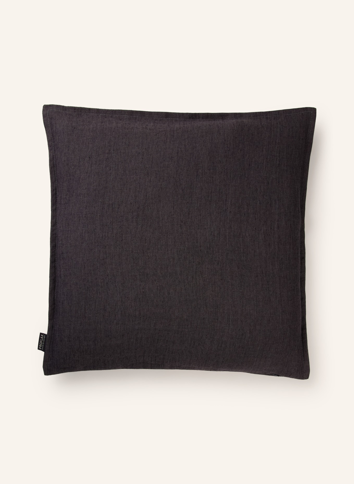PROFLAX Housse de coussin décorative en lin: GRIS FONCÉ