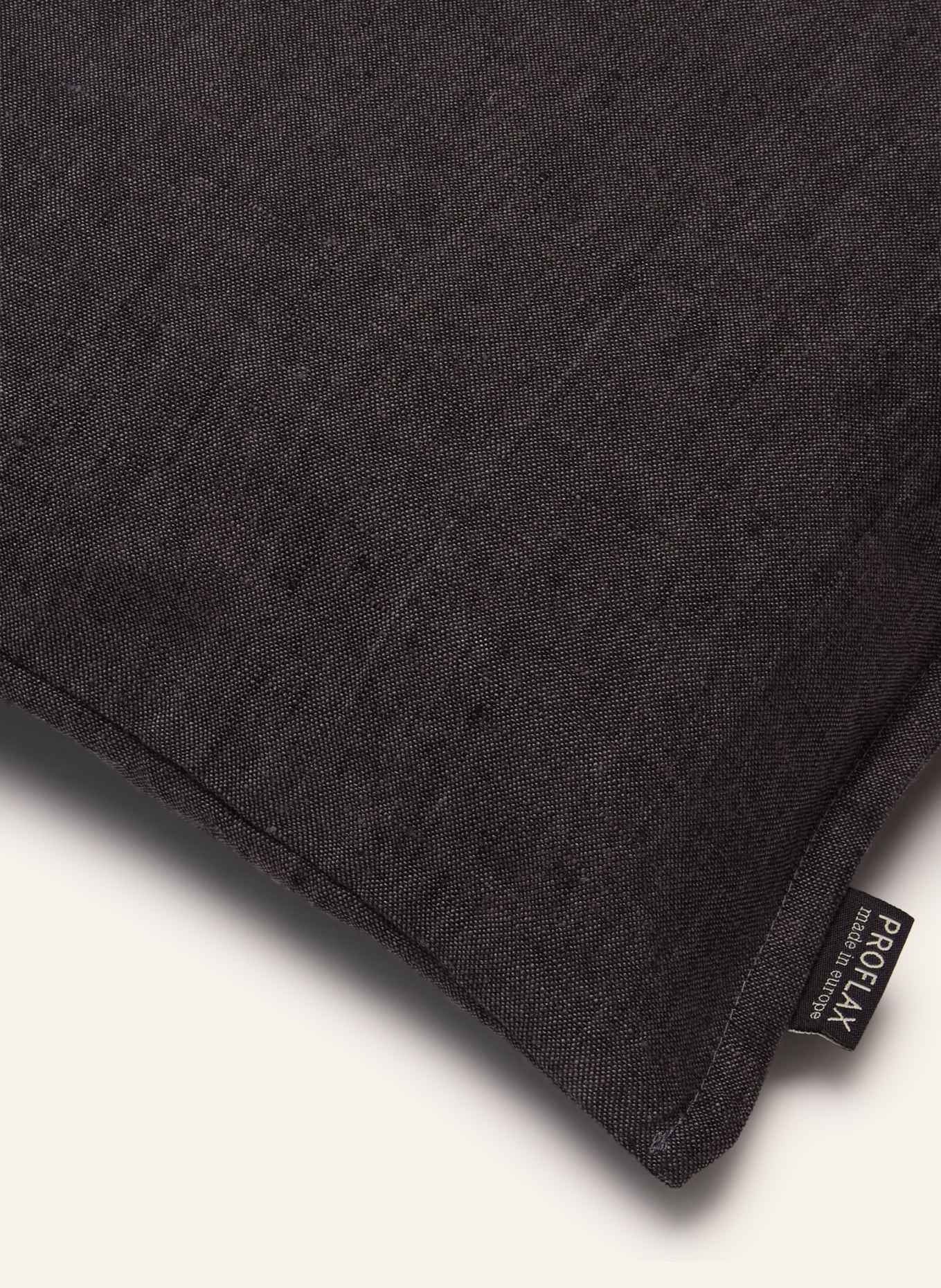 PROFLAX Housse de coussin décorative en lin: GRIS FONCÉ
