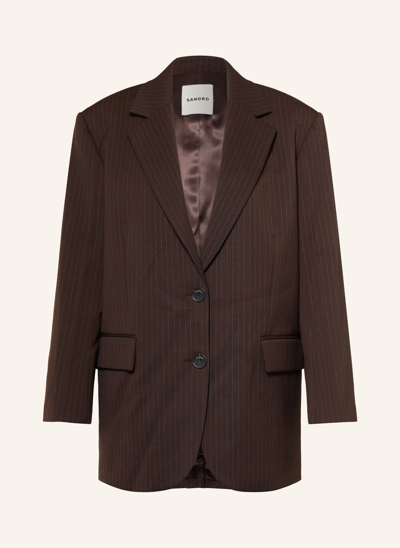 SANDRO Blazer: DUNKELBRAUN / BLAU