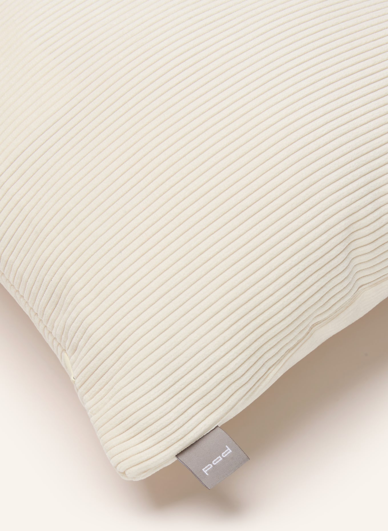 PAD Housse de coussin décorative CASUAL en velours côtelé: CRÈME