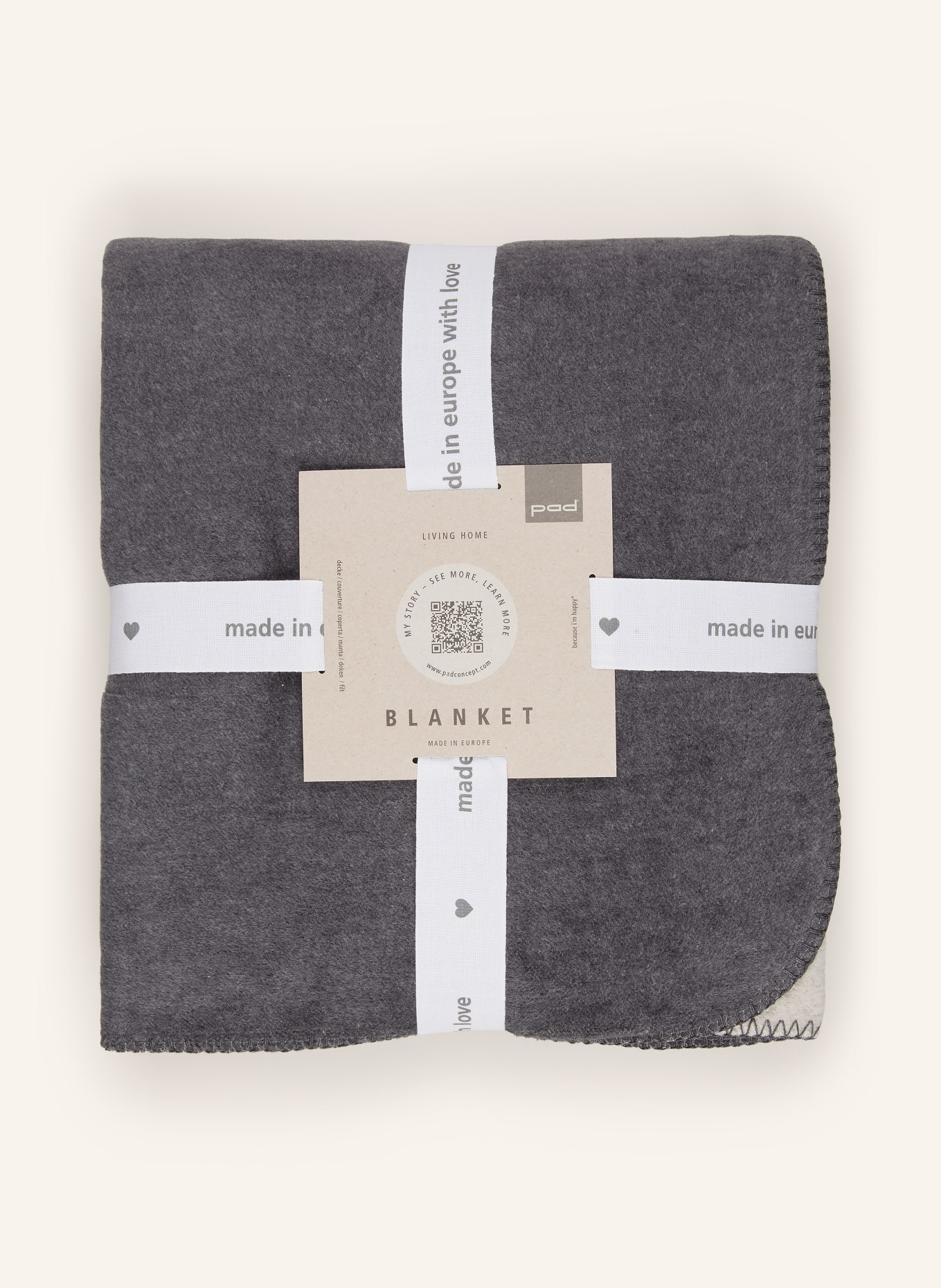 PAD HOBART Throw blanket: DARK GRAY / LIGHT GRAY