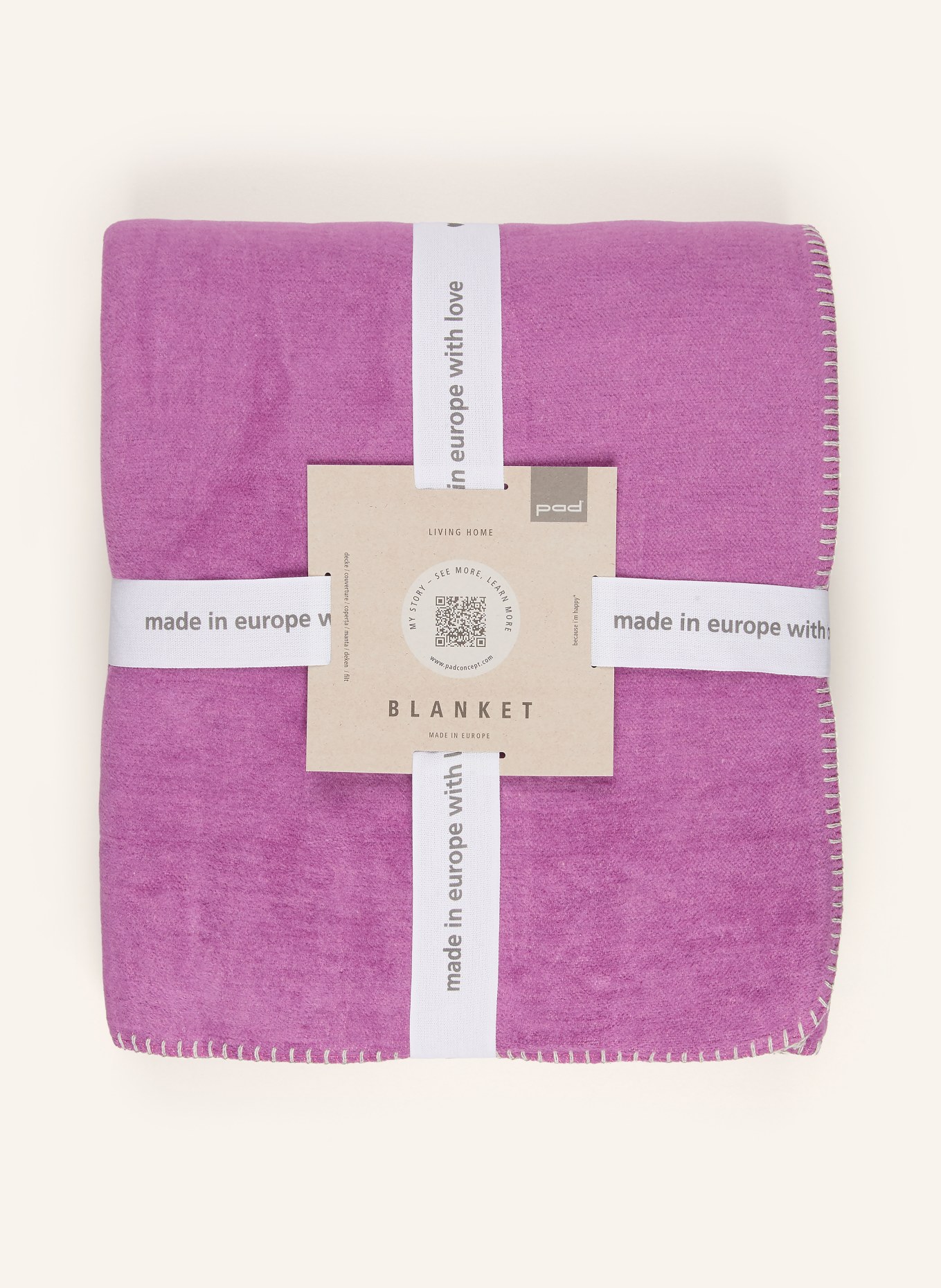 PAD HOBART Throw blanket: DUSKY PINK / LIGHT GRAY