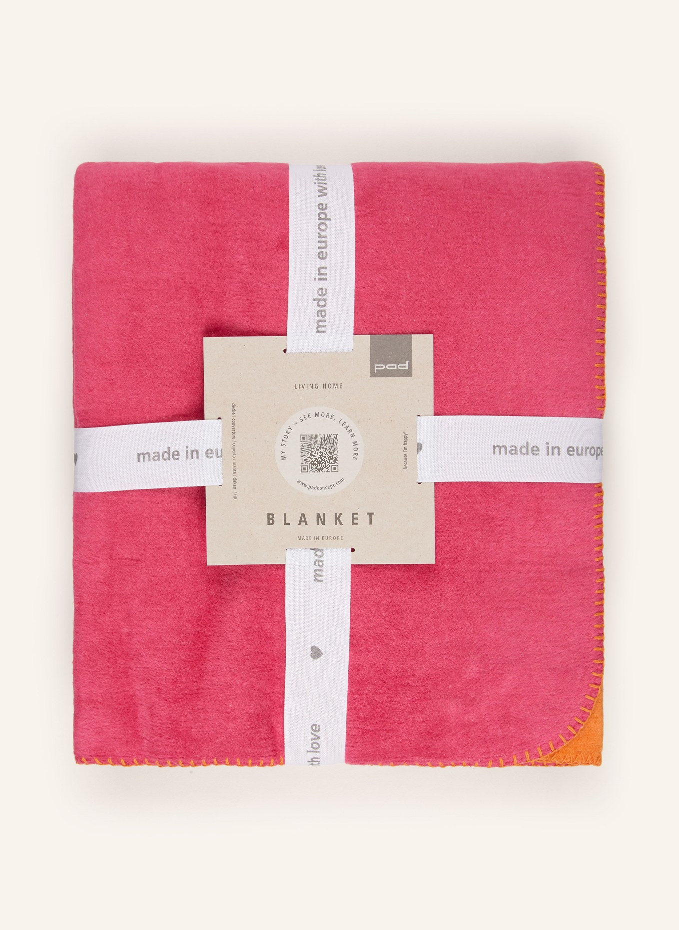 PAD HOBART Throw blanket: PINK / ORANGE