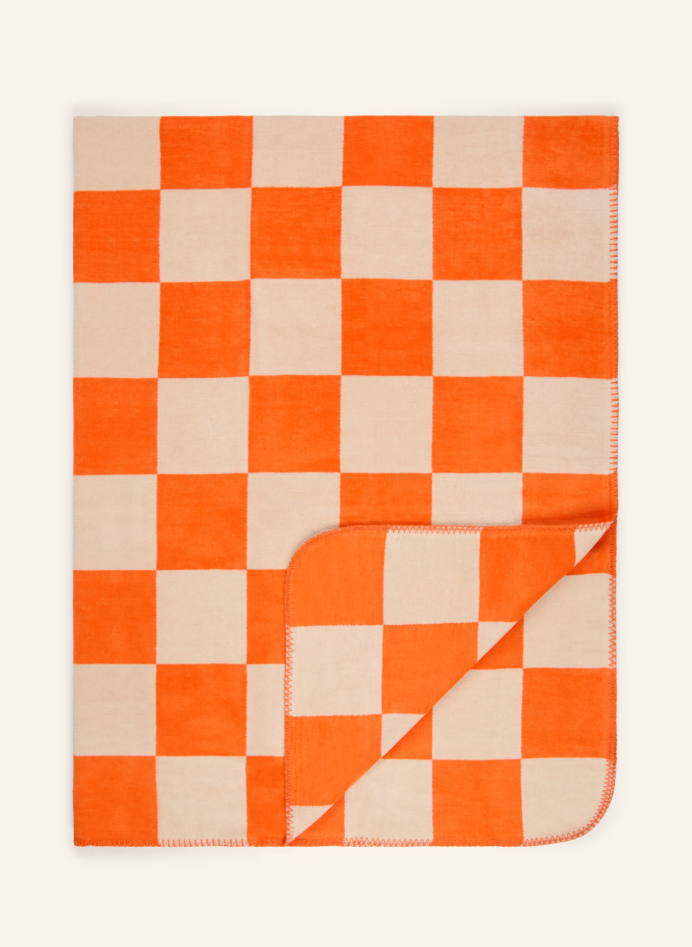 PAD CHESS Throw blanket: ORANGE / BEIGE