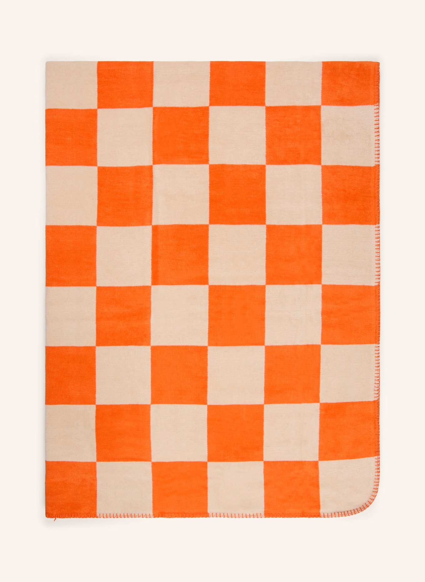 PAD CHESS Throw blanket: ORANGE / BEIGE