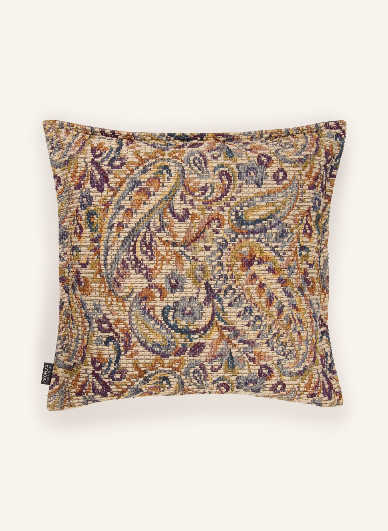PROFLAX BROCCOLO Decorative cushion cover: CREAM / COGNAC / DARK RED