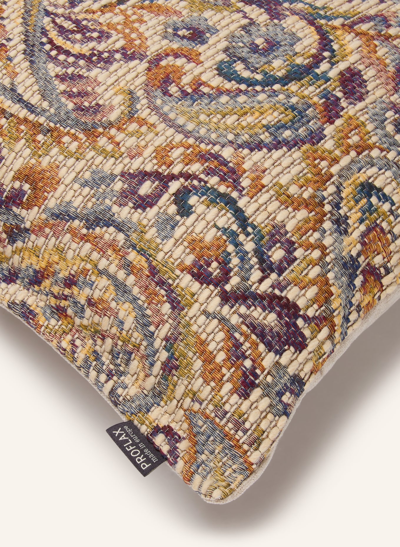 PROFLAX BROCCOLO Decorative cushion cover: CREAM / COGNAC / DARK RED