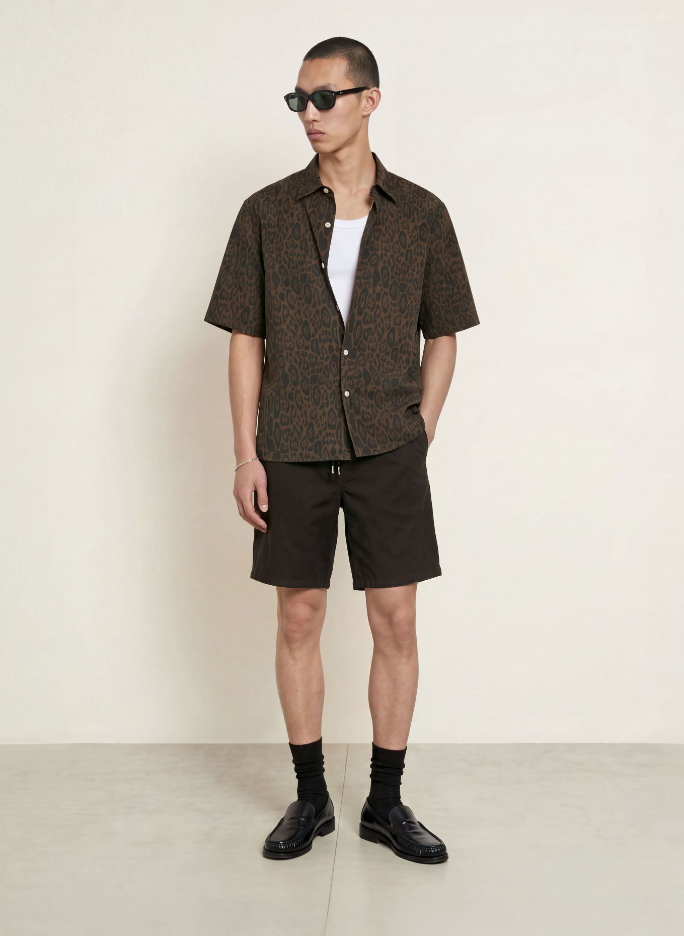 ALLSAINTS Short HANBURY en lin: NOIR