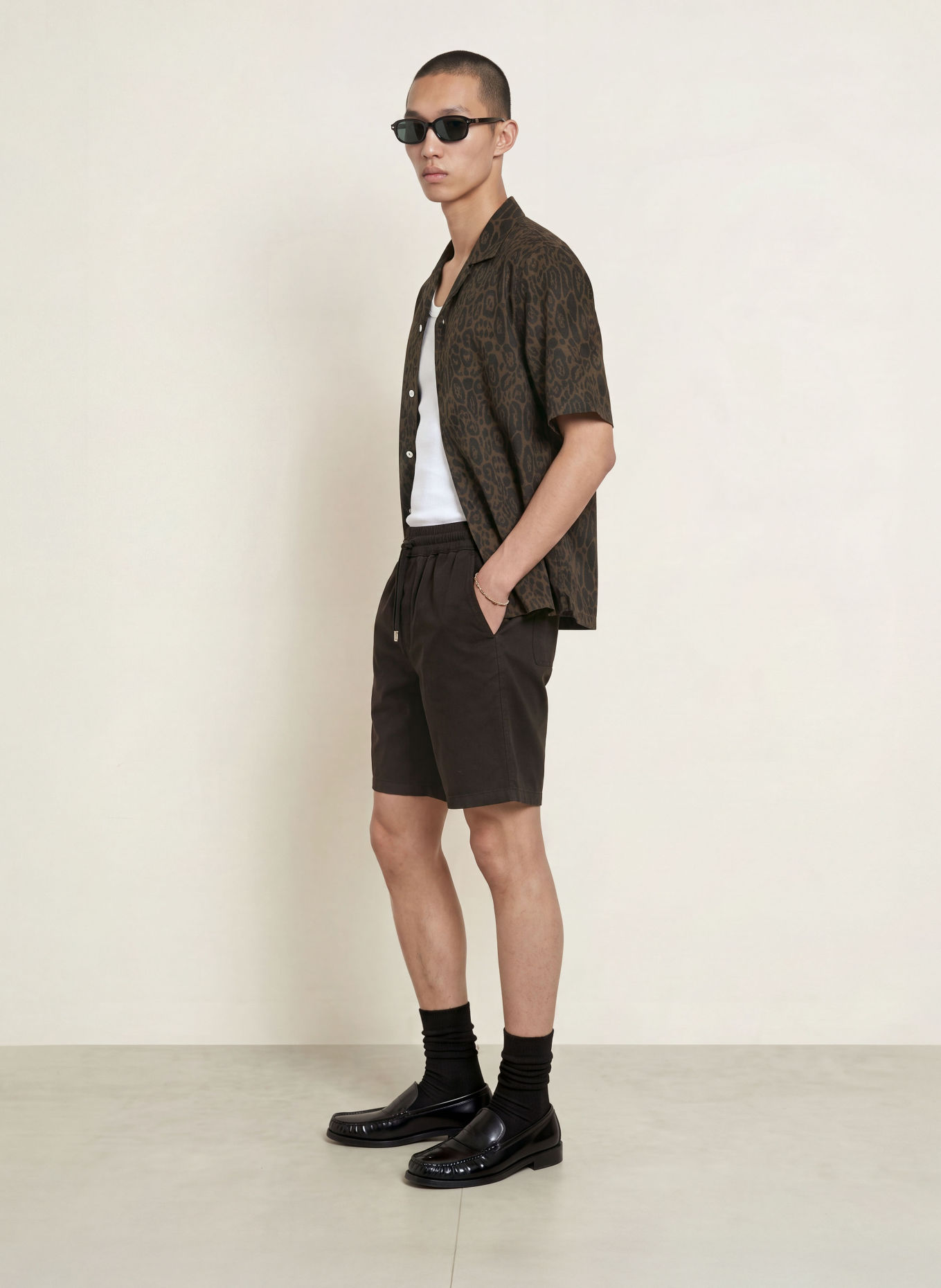 ALLSAINTS Short HANBURY en lin: NOIR