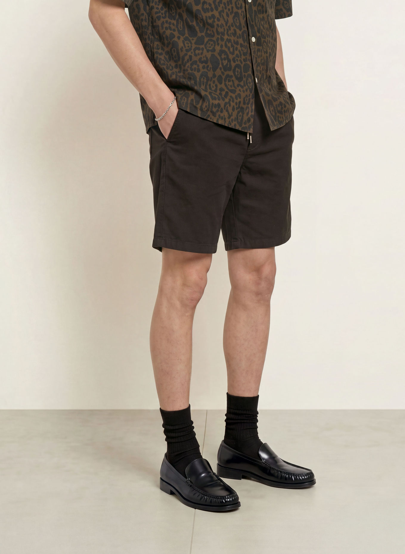 ALLSAINTS Short HANBURY en lin: NOIR