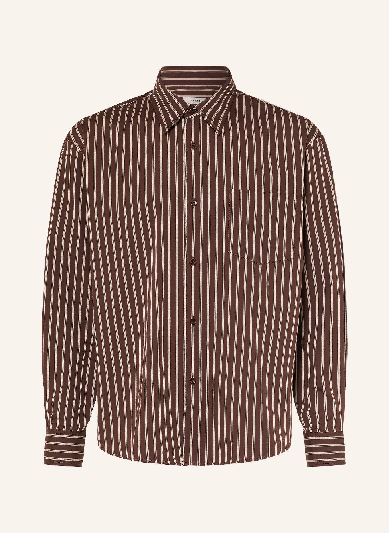 SANDRO Hemd Comfort Fit: BRAUN / BEIGE