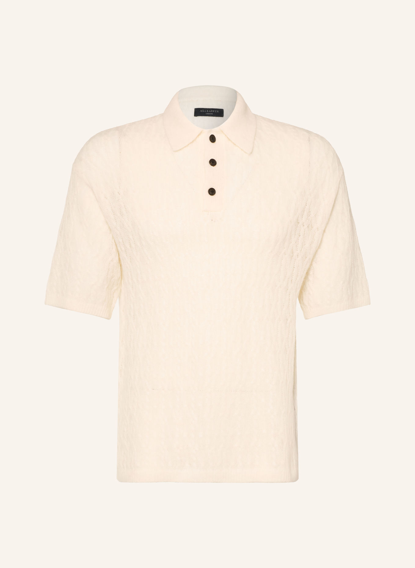 ALLSAINTS Polo en maille CYCLONE: ÉCRU