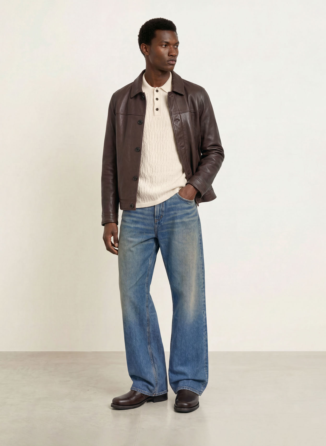 ALLSAINTS Polo en maille CYCLONE: ÉCRU