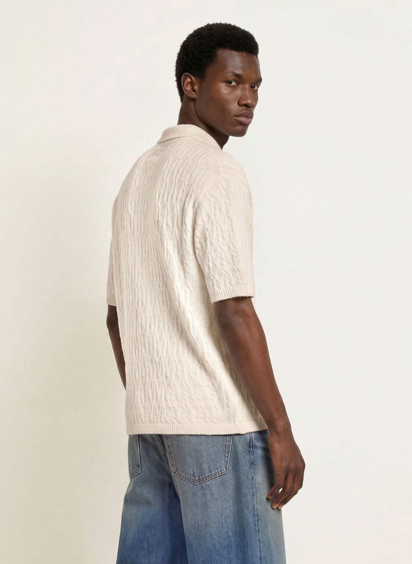 ALLSAINTS Polo en maille CYCLONE: ÉCRU