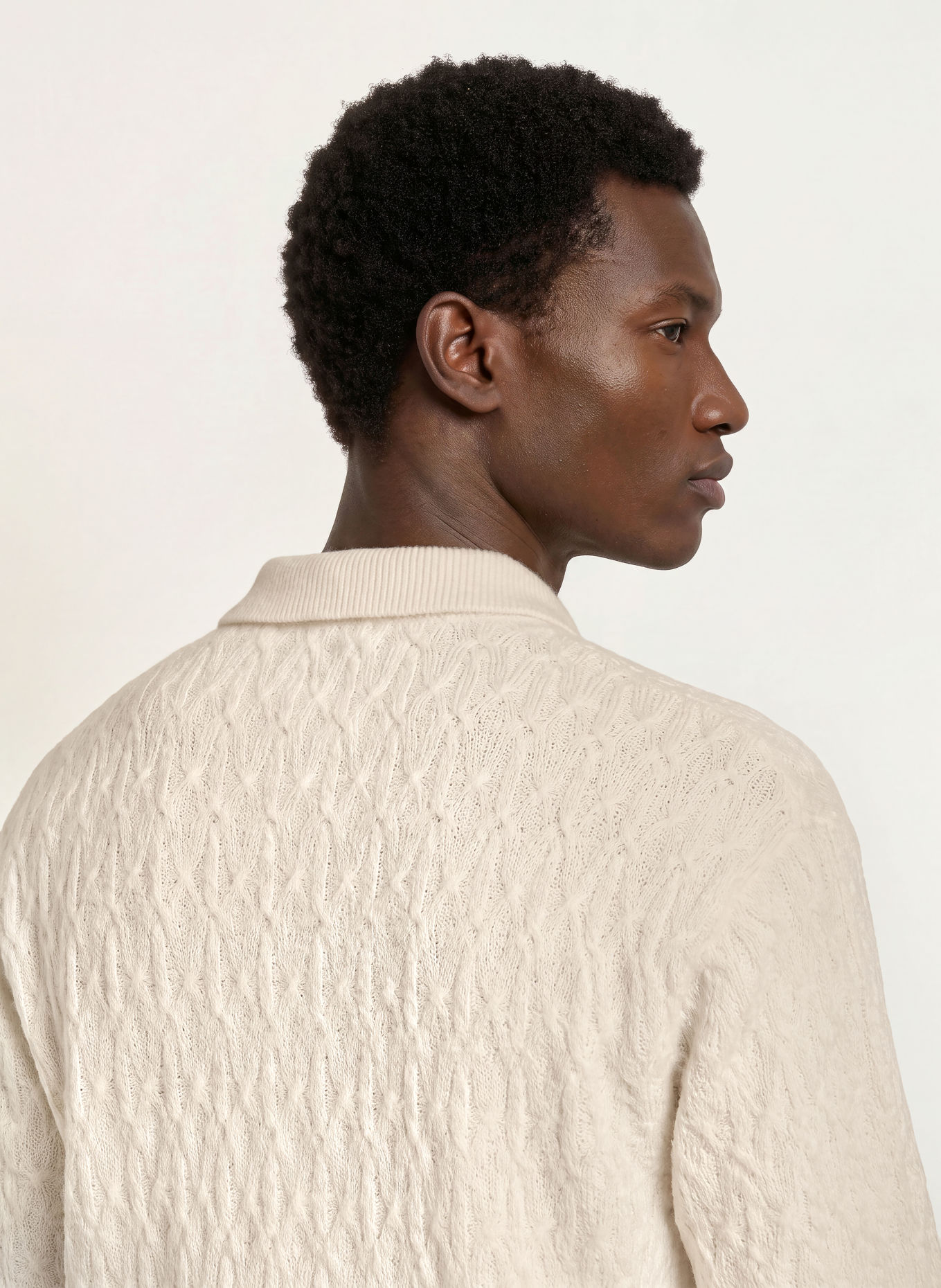 ALLSAINTS Polo en maille CYCLONE: ÉCRU
