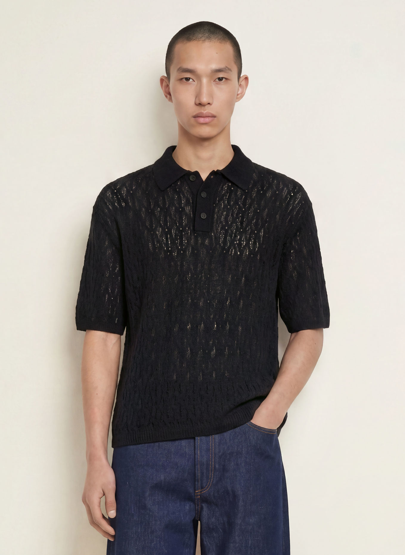 ALLSAINTS Polo en maille CYCLONE: NOIR
