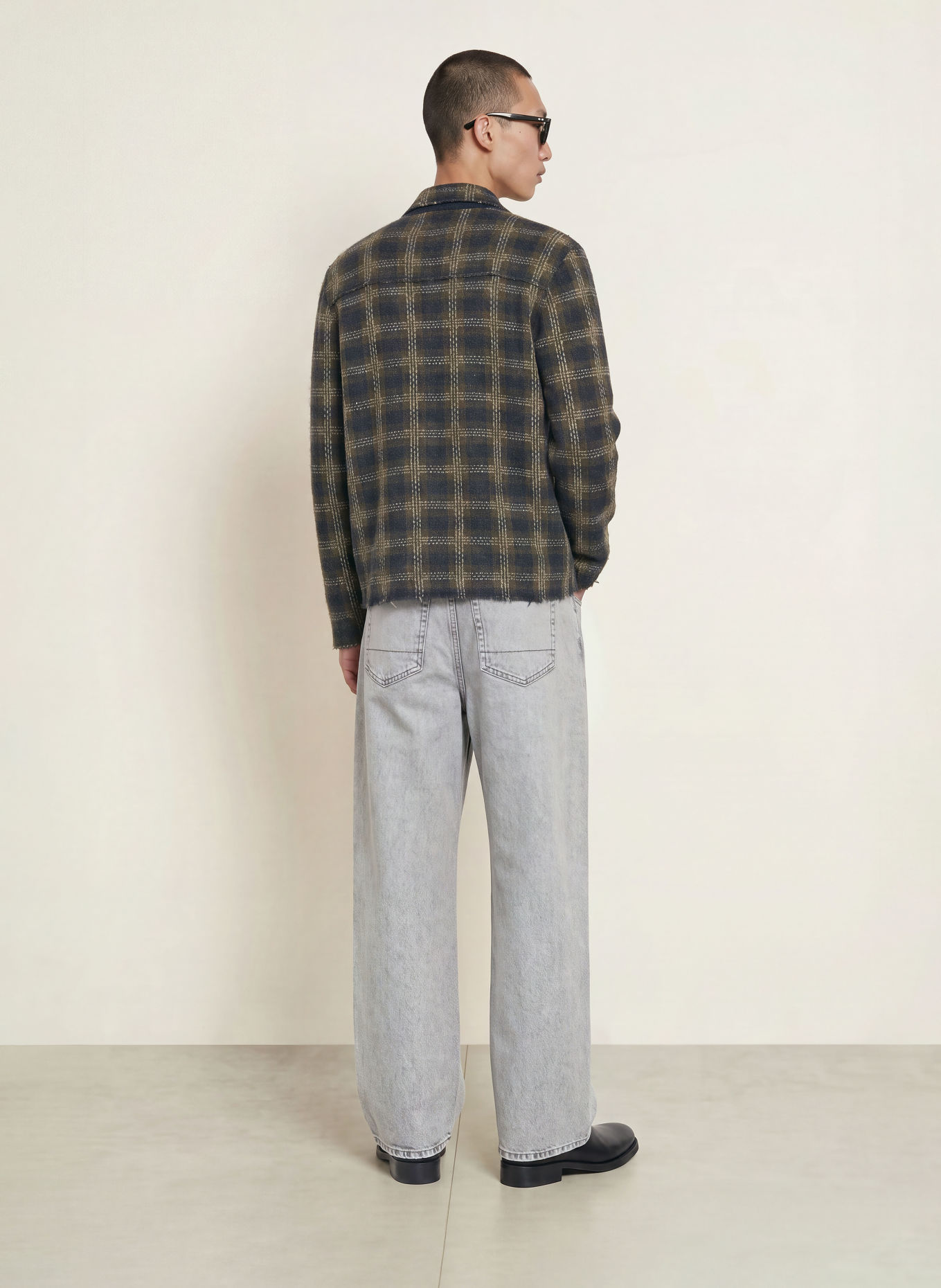 ALLSAINTS Strickhemd MENARD Regular Fit: DUNKELBLAU / ECRU / KHAKI