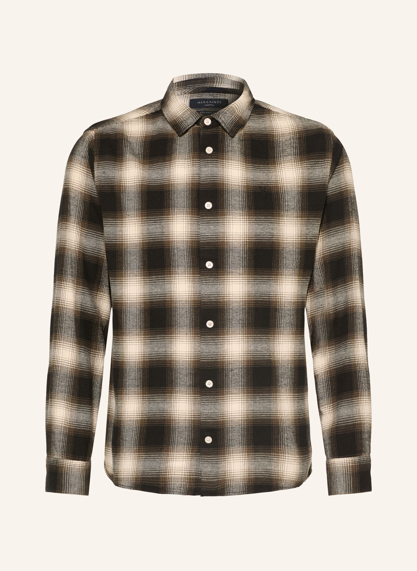 ALLSAINTS Flanellhemd BASELINE Relaxed Fit: SCHWARZ