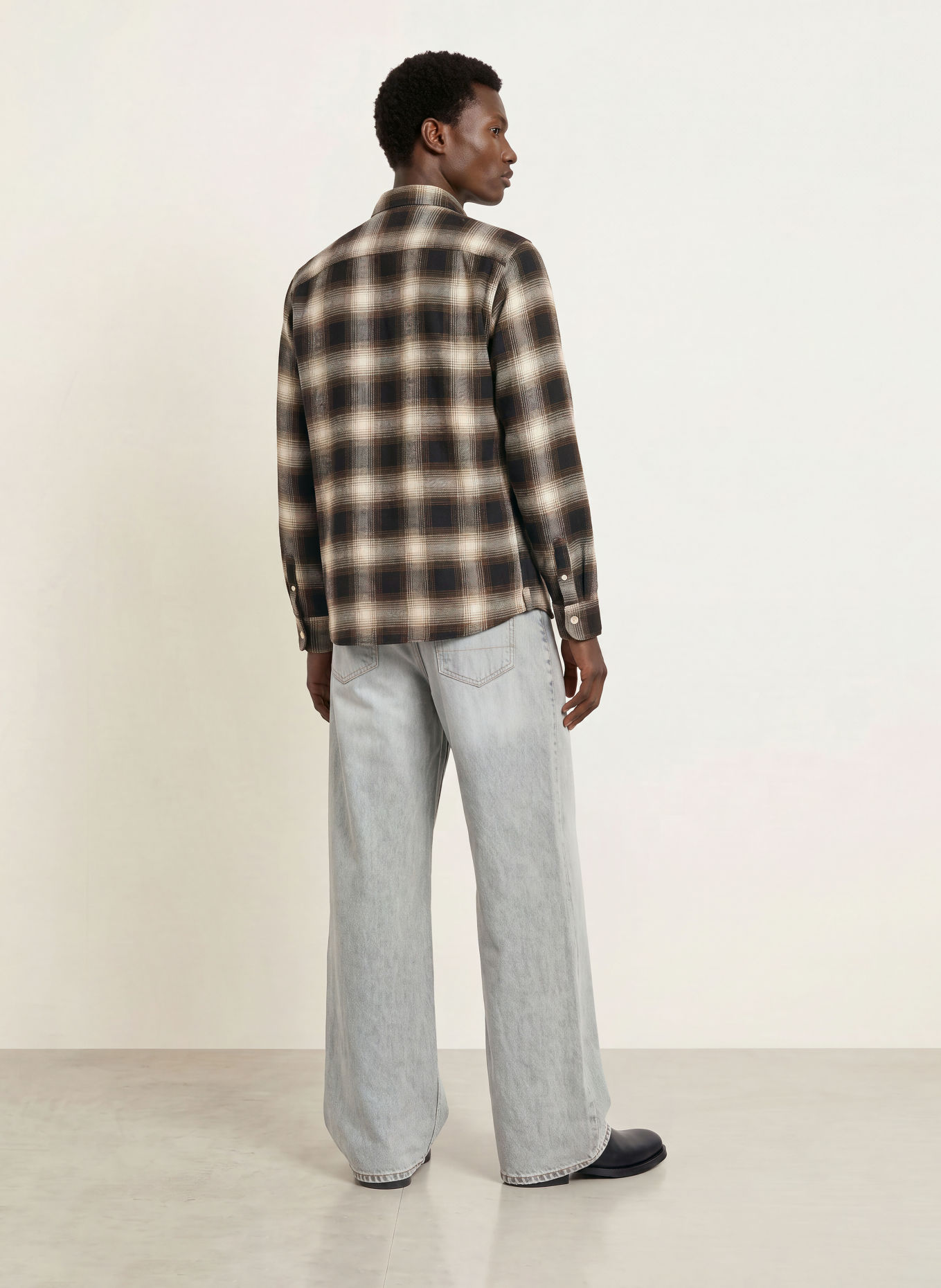 ALLSAINTS Flanellhemd BASELINE Relaxed Fit: SCHWARZ