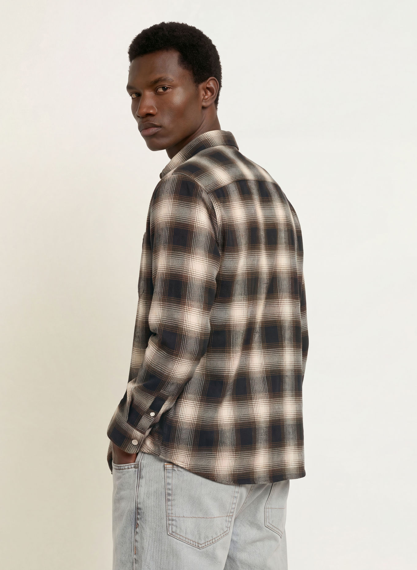 ALLSAINTS Flanellhemd BASELINE Relaxed Fit: SCHWARZ