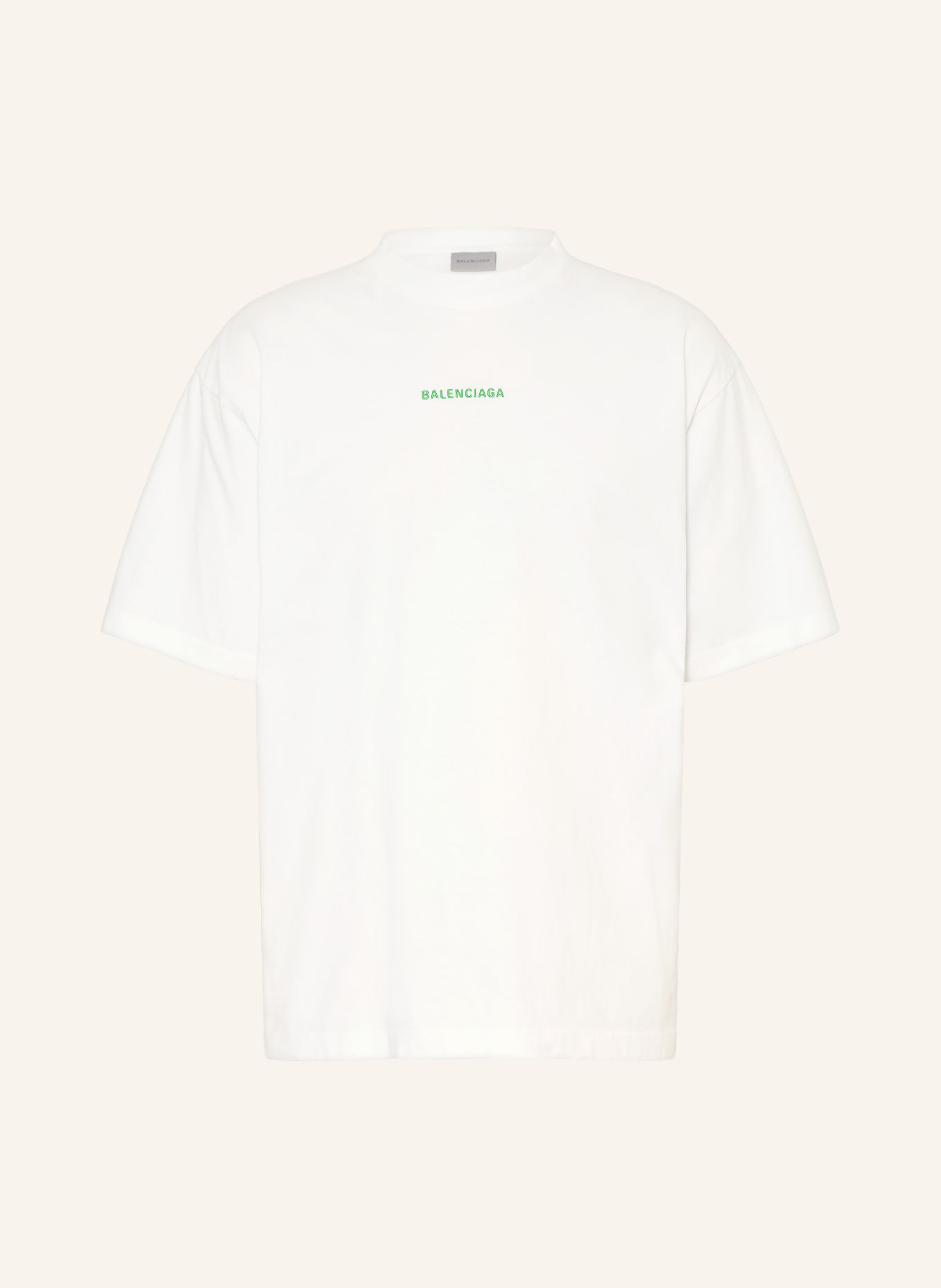 BALENCIAGA Koszulka oversize: BIAŁY / ZIELONY