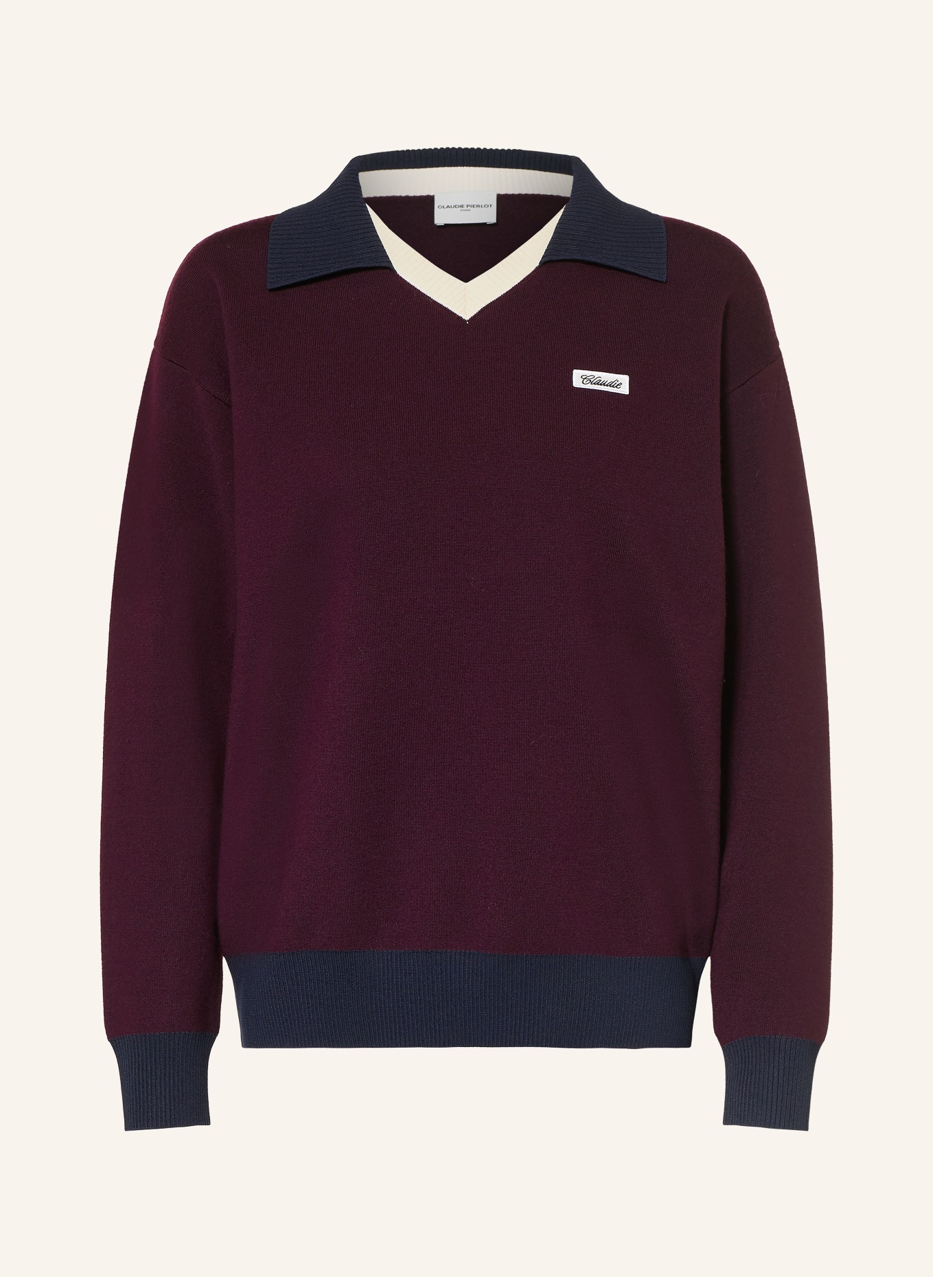 CLAUDIE PIERLOT Sweter: FIOLETOWY / ECRU / GRANATOWY