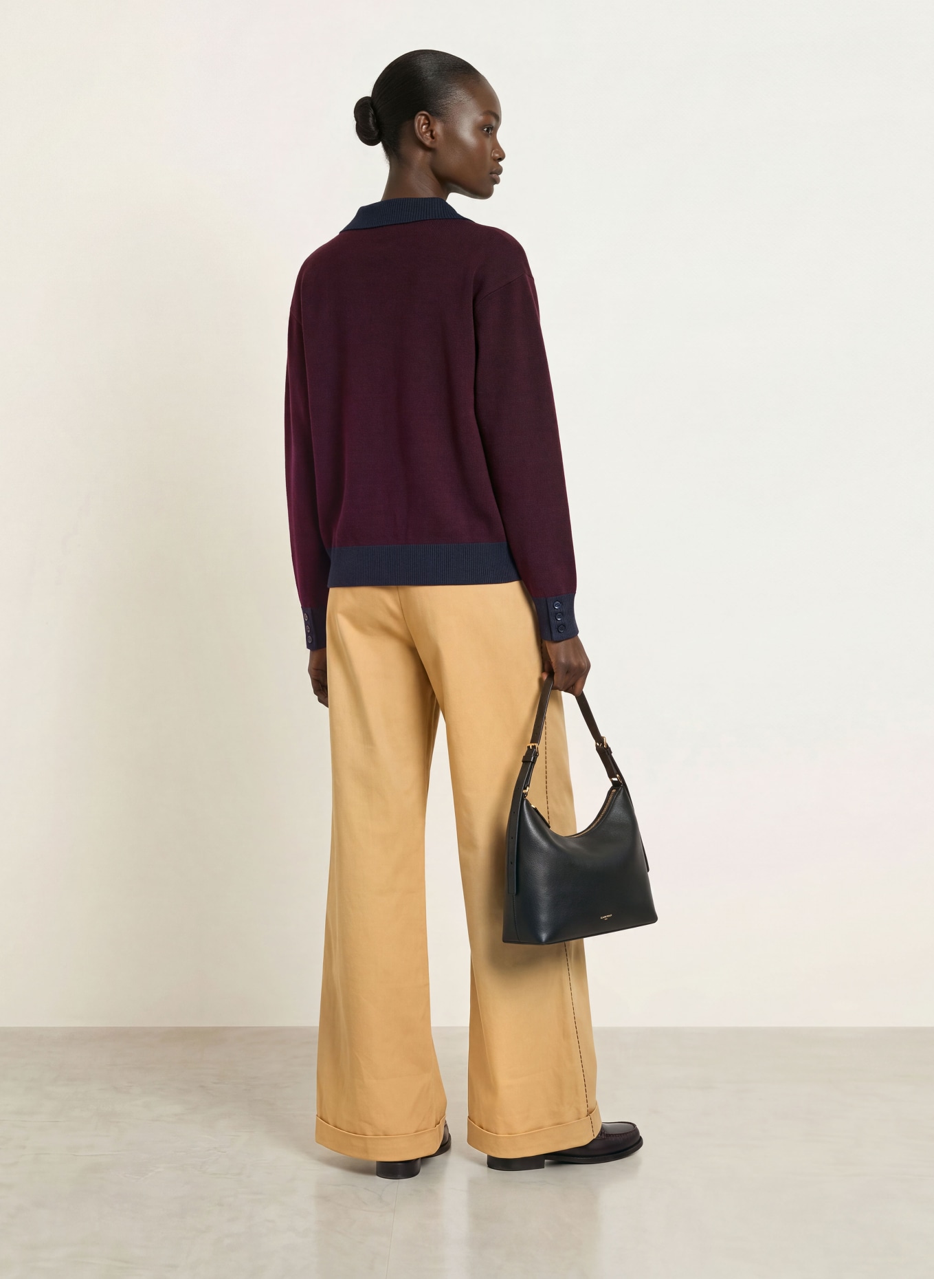 CLAUDIE PIERLOT Sweter: FIOLETOWY / ECRU / GRANATOWY