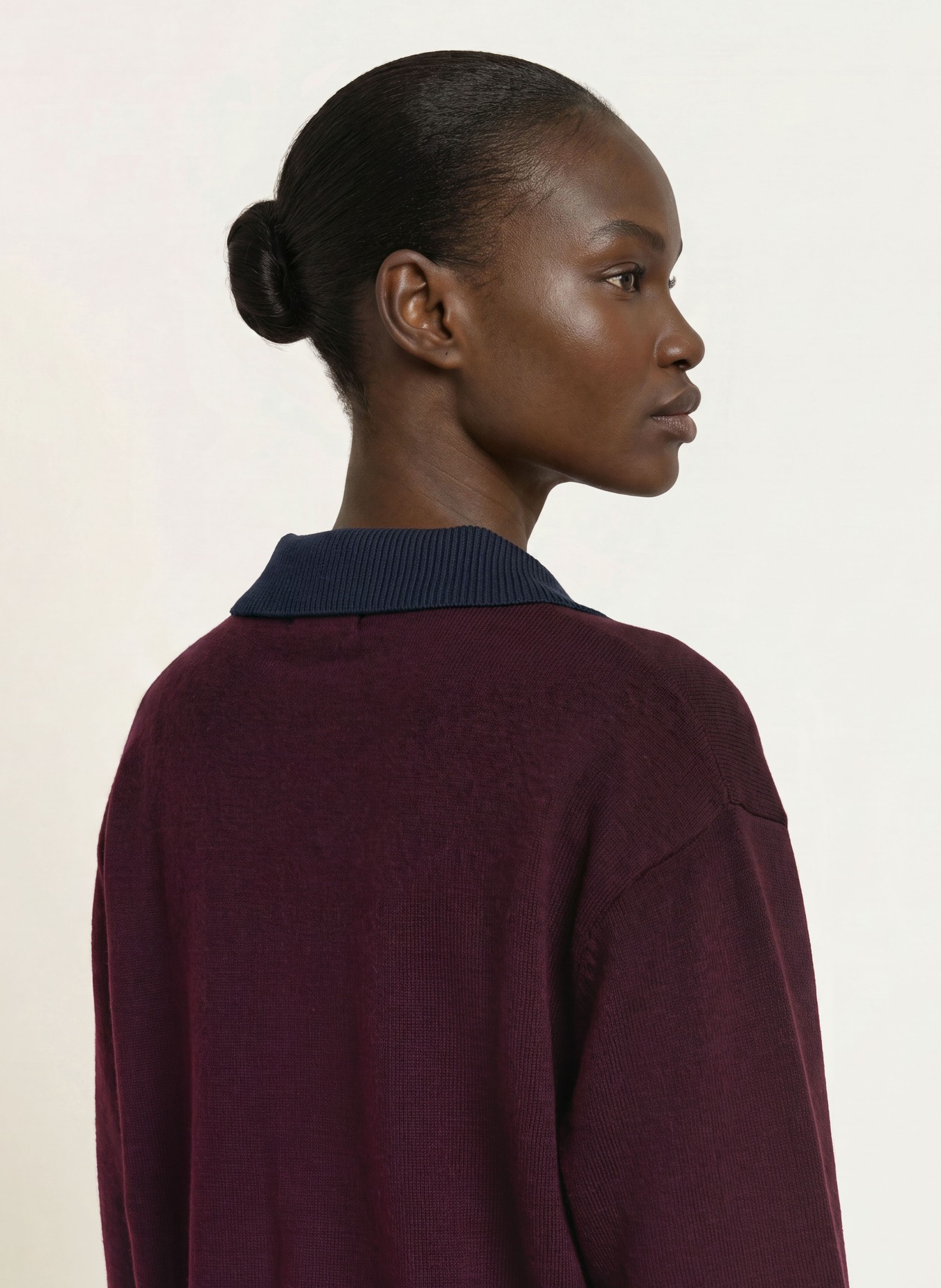 CLAUDIE PIERLOT Sweter: FIOLETOWY / ECRU / GRANATOWY