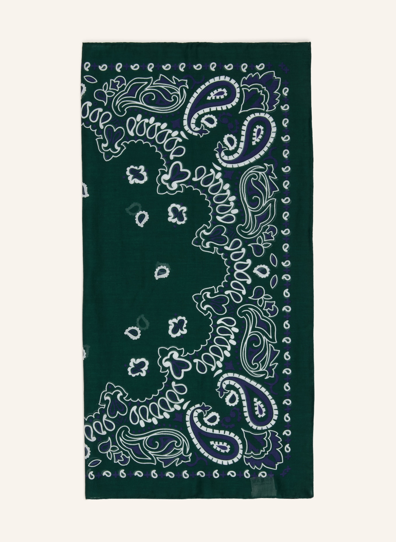 destin Foulard: GROEN / CRÈME / BLEU FONCÉ