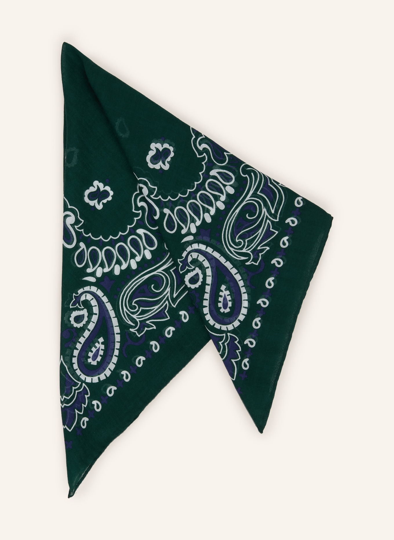 destin Foulard: GROEN / CRÈME / BLEU FONCÉ