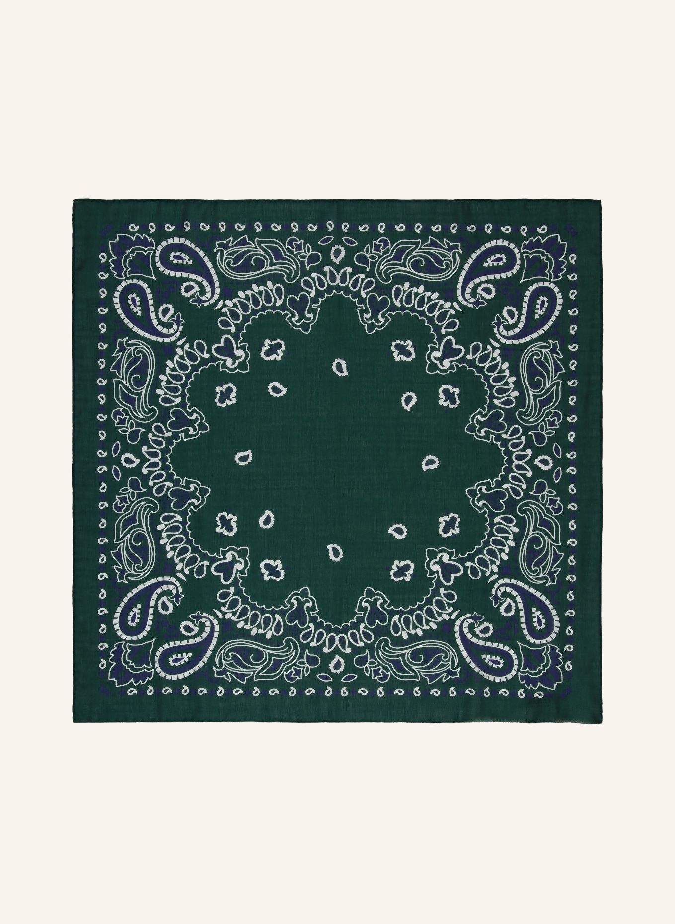 destin Foulard: GROEN / CRÈME / BLEU FONCÉ