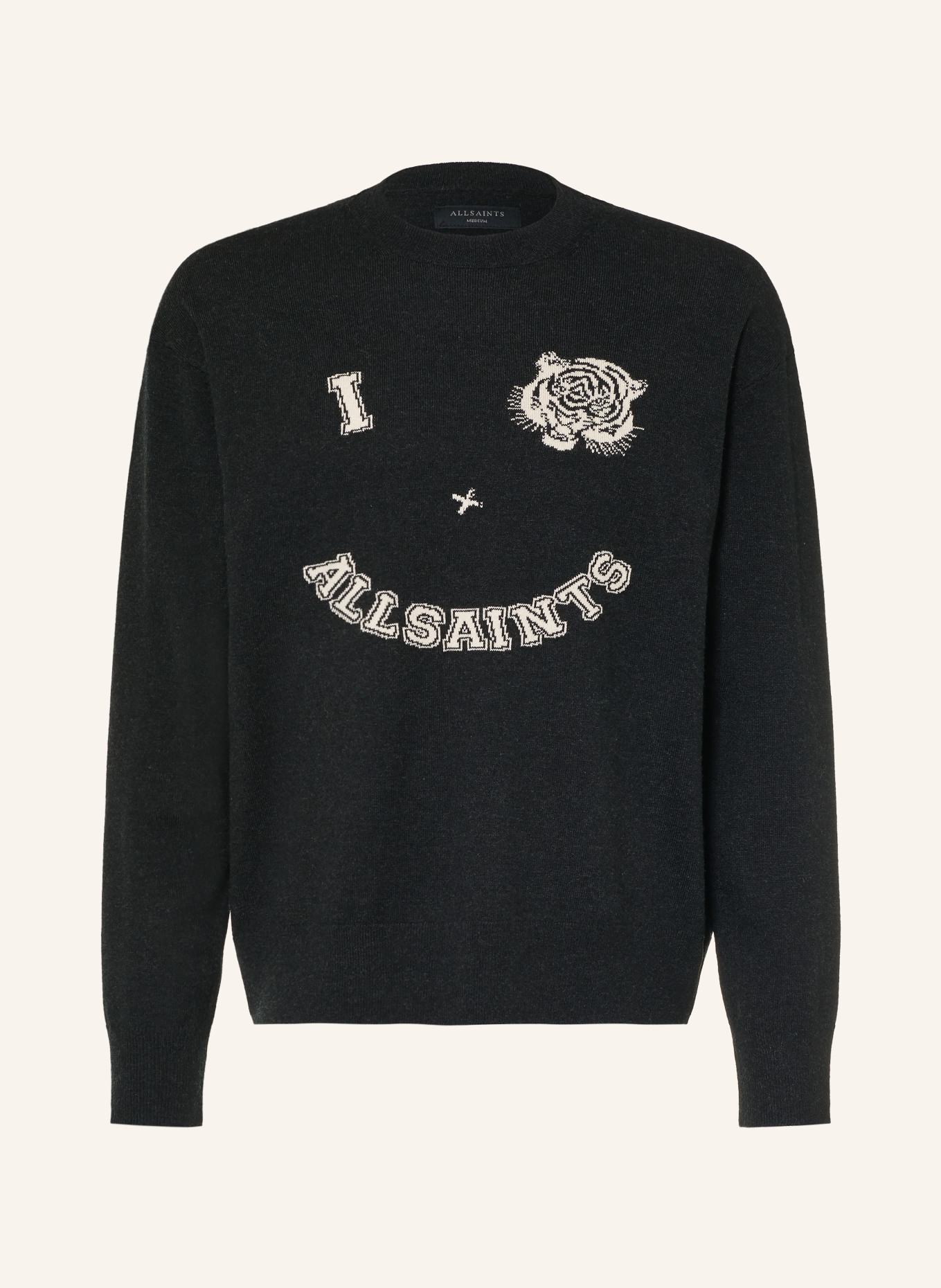 ALLSAINTS Pullover GRINNER: SCHWARZ / ECRU
