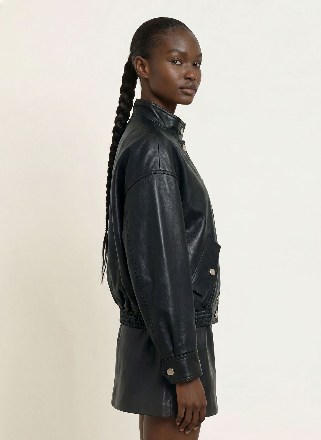 maje Lederblouson: SCHWARZ