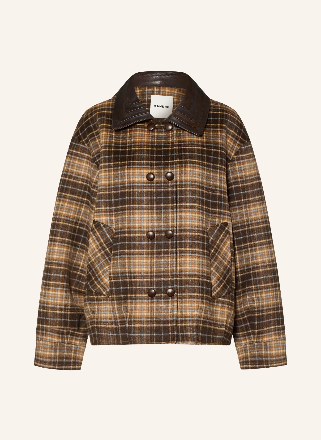 SANDRO Jacke: BRAUN / HELLBRAUN / HELLBLAU