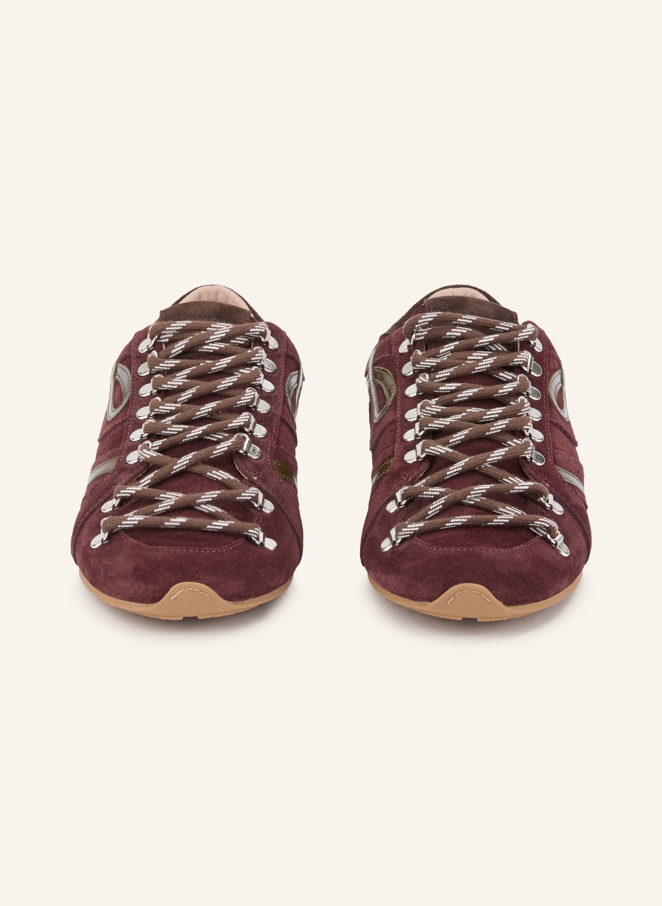 CLAUDIE PIERLOT Sneakersy: CIEMNOCZERWONY / CIEMNOBRĄZOWY / OLIWKOWY