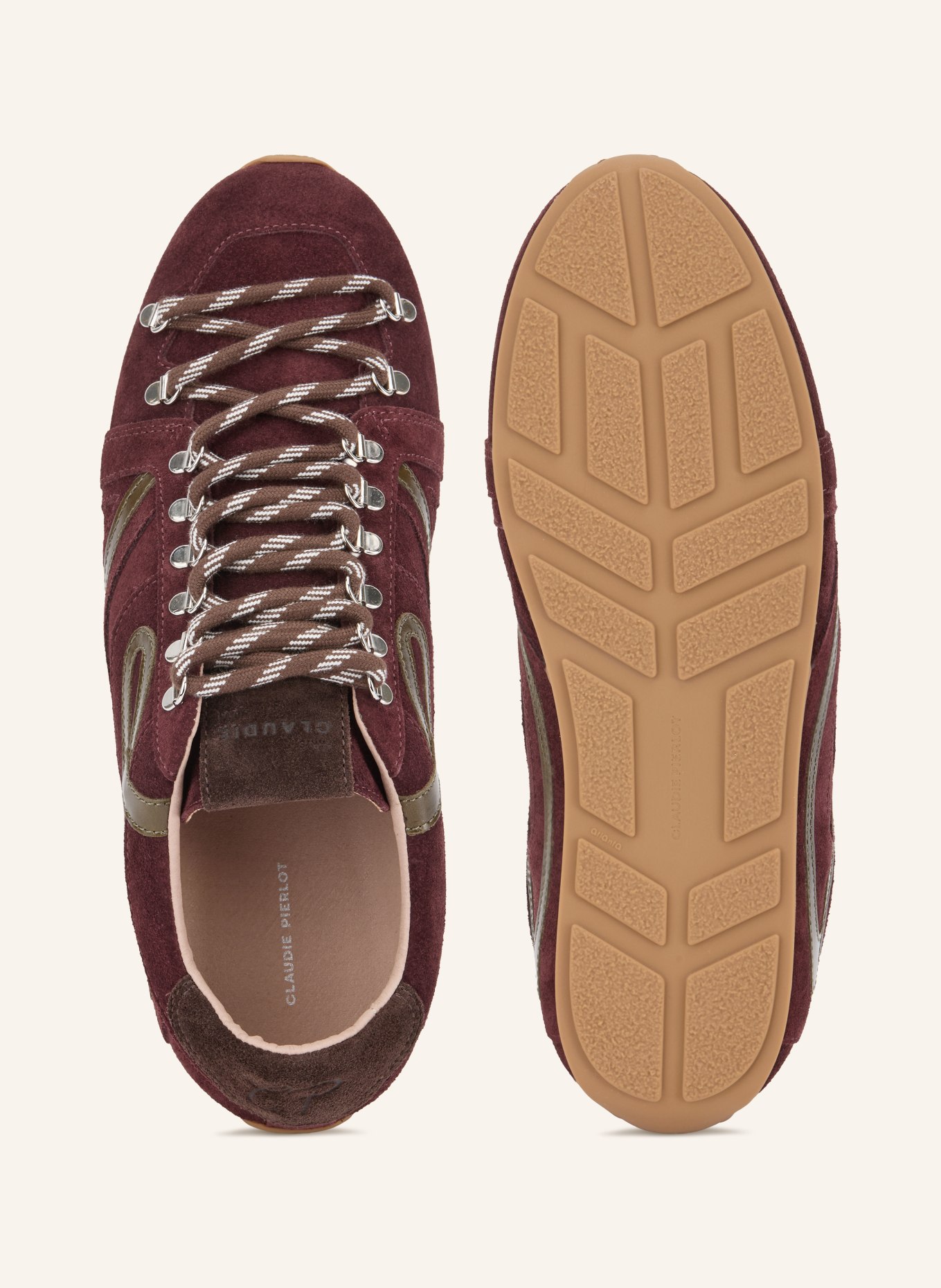CLAUDIE PIERLOT Sneakersy: CIEMNOCZERWONY / CIEMNOBRĄZOWY / OLIWKOWY