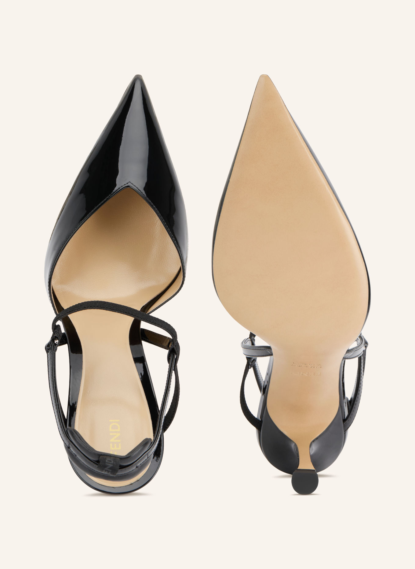 FENDI VERY COLIBRÌ Slingback Pumps: BLACK
